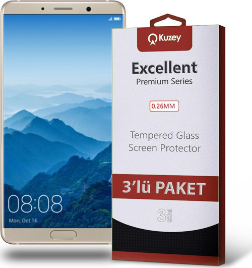 Huawei Mate 10 Temperli Ekran Koruyucu Kırılmaz Cam Ekonomik 3'lü Paket