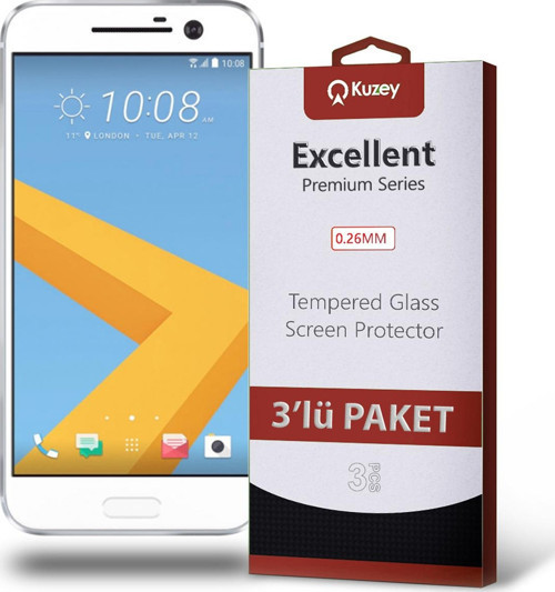 HTC 10 Temperli Ekran Koruyucu Kırılmaz Cam Ekonomik 3'lü Paket