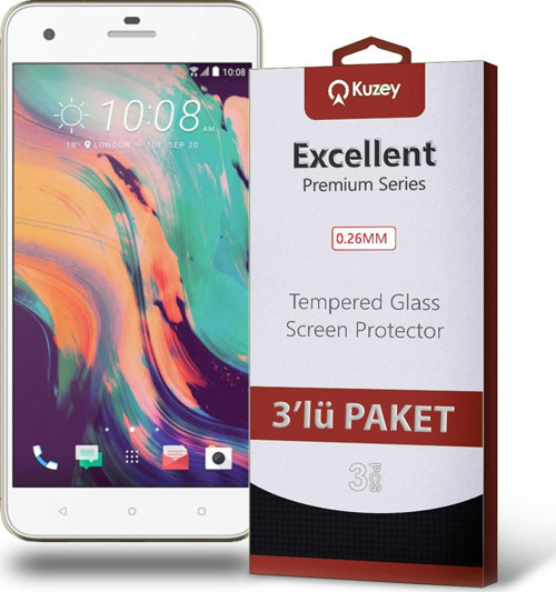 HTC Desire 10 Pro Temperli Ekran Koruyucu Kırılmaz Cam Ekonomik 3'lü Paket