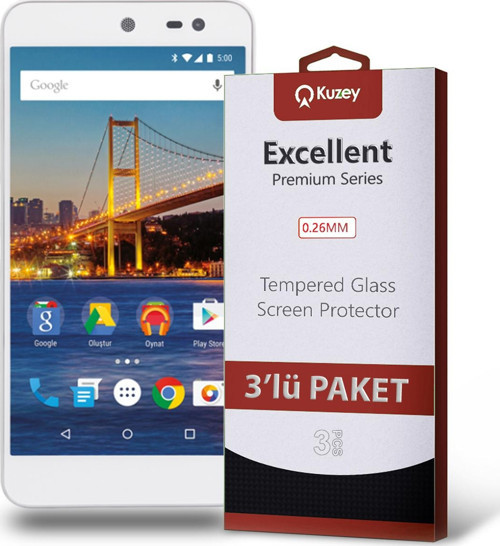 General Mobile Android 4G Temperli Ekran Koruyucu Kırılmaz Cam Ekonomik 3'lü Paket