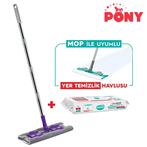 Mandallı Mop + Yer Temizlik Havlusu Hediyeli Microfiber Yüzey Set Paspas Duvar Cam Kıskaçlı Klipsli