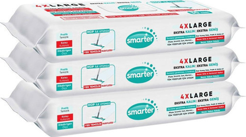 3 Adet Yer Temizlik Havlusu Bezi 4XL Mopa Uyumlu Yüzey Beyaz Sabun Kokulu Sirke ve Karbonat Katkılı 90 Yaprak