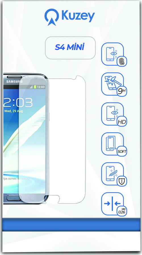 Samsung S4 Mini Temperli Ekran Koruyucu Kırılmaz Cam