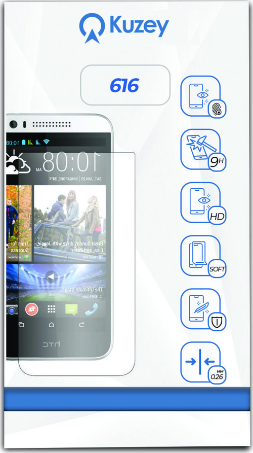 HTC 616 Temperli Ekran Koruyucu Kırılmaz Cam