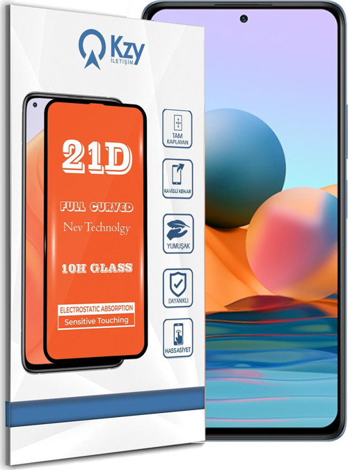 Xiaomi Redmi Note 10 Pro Tam Kaplayan 21D Temperli Ekran Koruyucu Cam