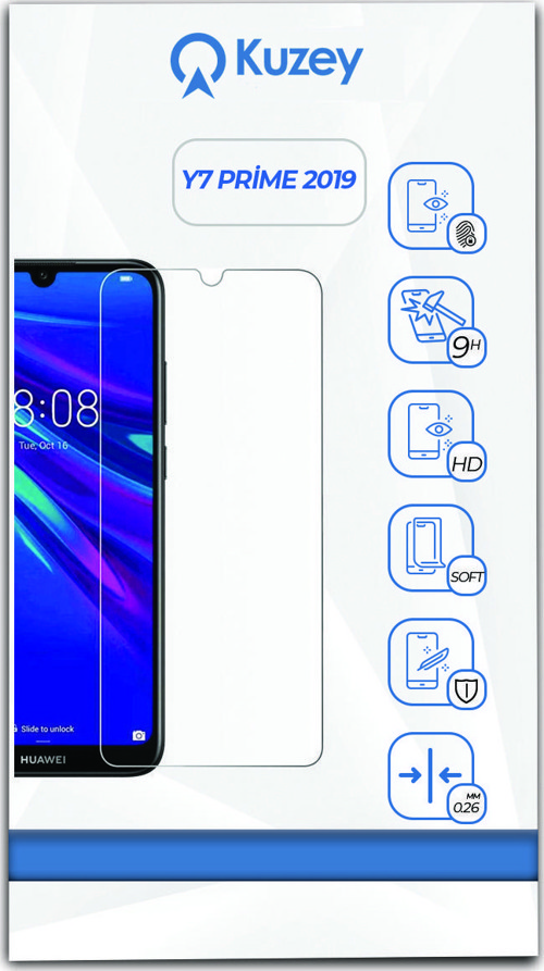 Huawei Y7 2019 Temperli Ekran Koruyucu Kırılmaz Cam