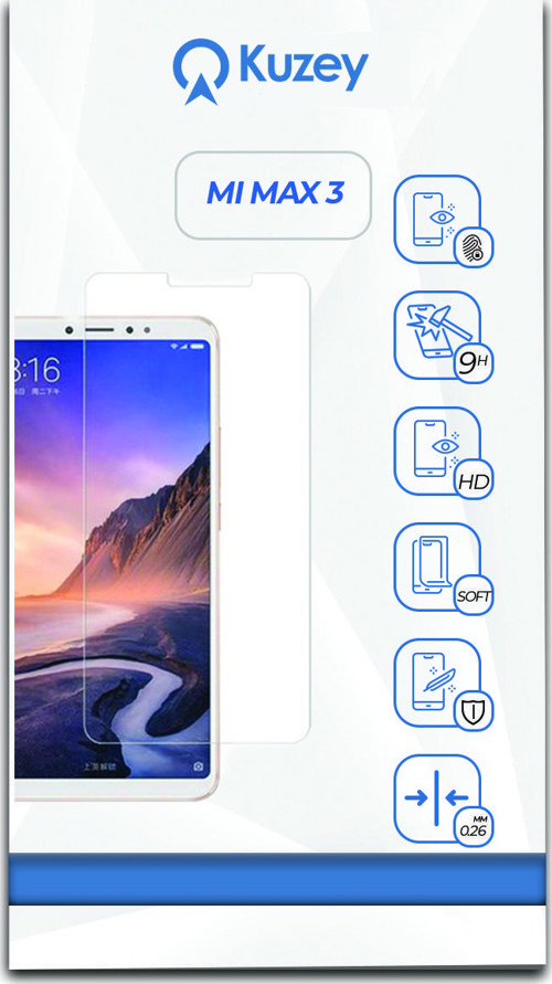 Xiaomi Mi Max 3 Temperli Ekran Koruyucu Kırılmaz Cam