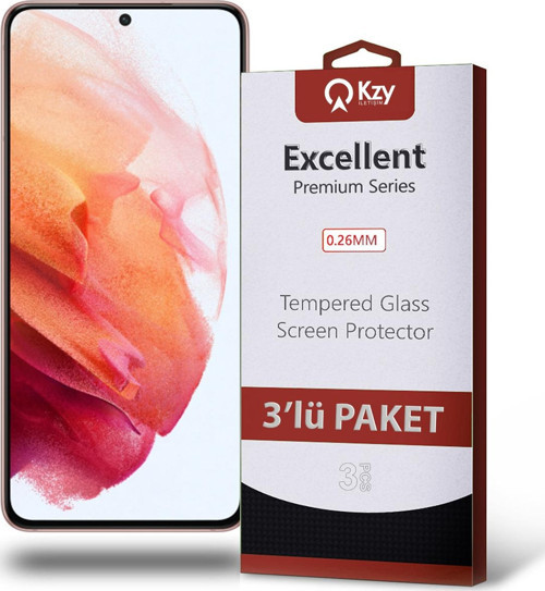Samsung Galaxy S21 Temperli Ekran Koruyucu Kırılmaz Cam Ekonomik 3'lü Paket
