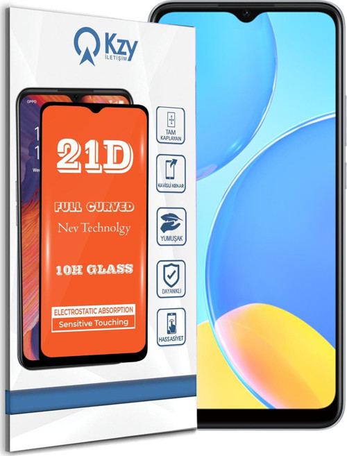 Oppo A15S Tam Kaplayan 21D Temperli Ekran Koruyucu Cam