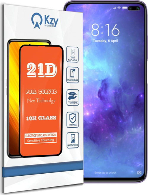 Xiaomi Poco X2 Tam Kaplayan 21D Temperli Ekran Koruyucu Cam