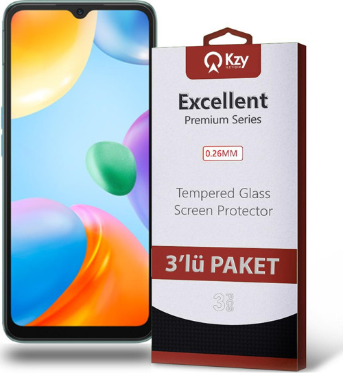Xiaomi Redmi 10C Temperli Ekran Koruyucu Kırılmaz Cam Ekonomik 3'lü Paket
