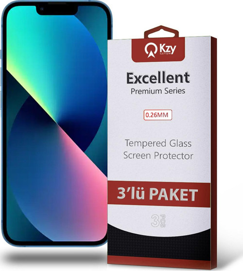 Apple iPhone 13 Temperli Ekran Koruyucu Kırılmaz Cam Ekonomik 3'lü Paket