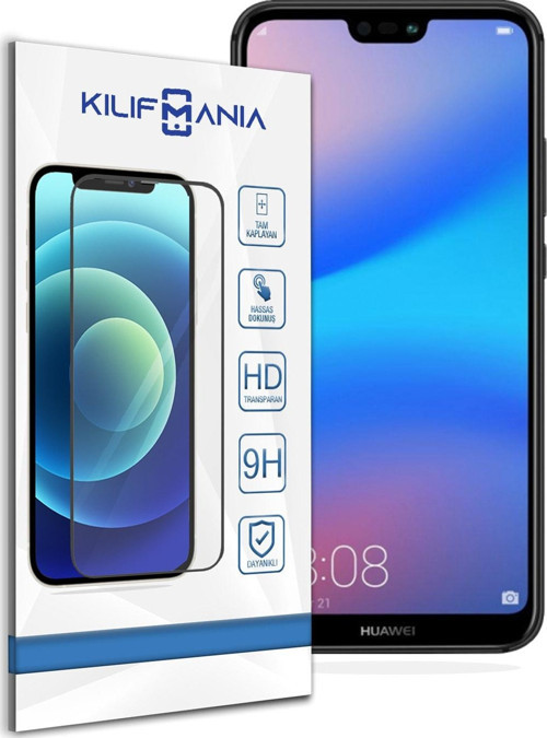 Huawei P 20 Lite Tam Kaplayan Temperli Ekran Koruyucu Cam