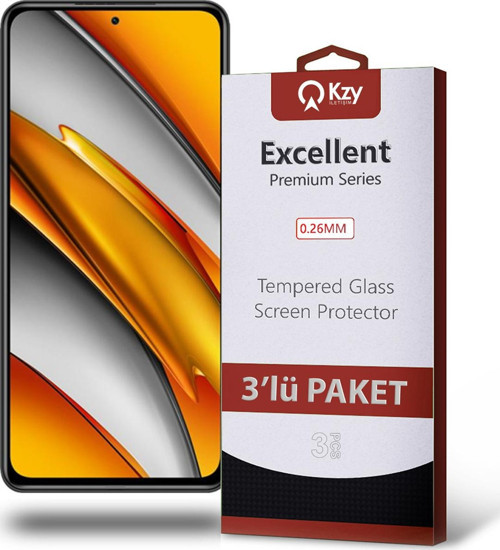 Xiaomi Poco F3 Temperli Ekran Koruyucu Kırılmaz Cam Ekonomik 3'lü Paket