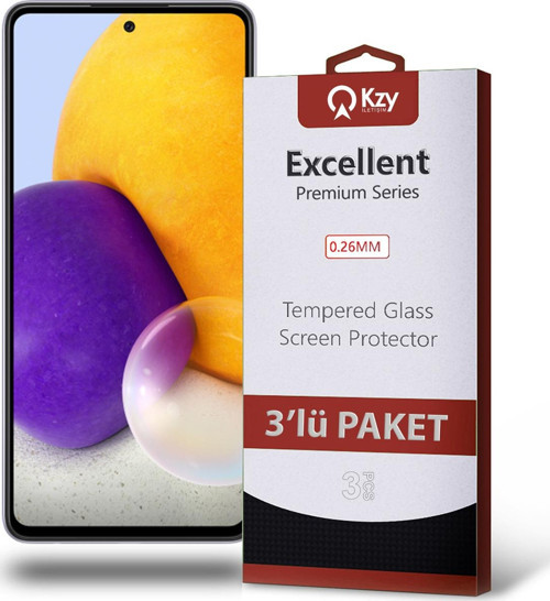 Samsung Galaxy A72 Temperli Ekran Koruyucu Kırılmaz Cam Ekonomik 3'lü Paket