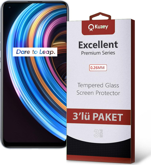 Realme X7 Temperli Ekran Koruyucu Kırılmaz Cam Ekonomik 3'lü Paket