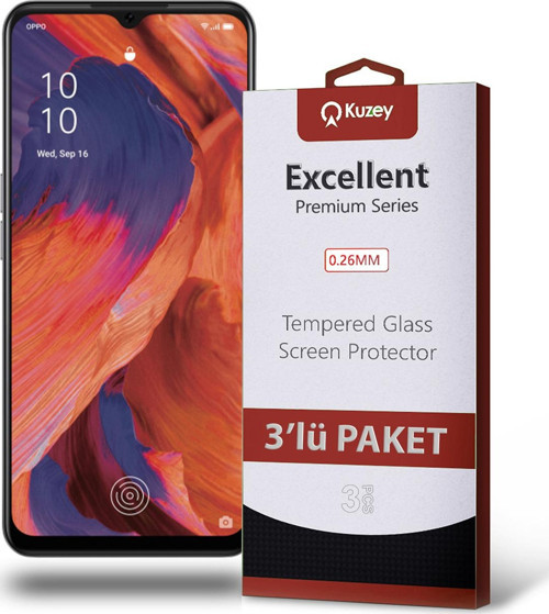 Oppo A73 Temperli Ekran Koruyucu Kırılmaz Cam Ekonomik 3'lü Paket
