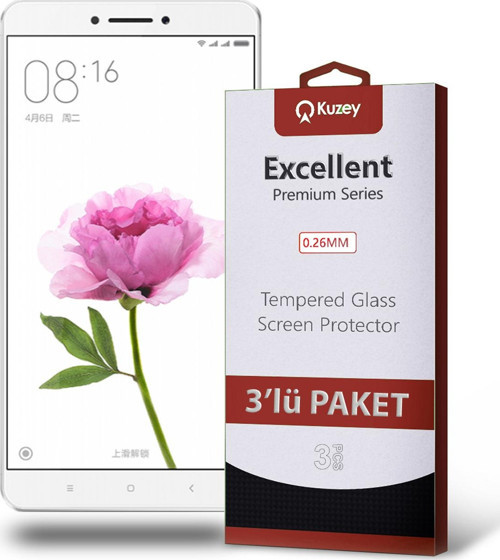 Xiaomi Mi Max Temperli Ekran Koruyucu Kırılmaz Cam Ekonomik 3'lü Paket