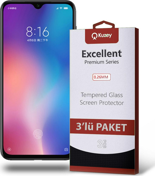 Xiaomi Mi 9 Se Temperli Ekran Koruyucu Kırılmaz Cam Ekonomik 3'lü Paket