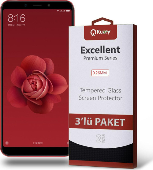 Xiaomi Mi 6x Temperli Ekran Koruyucu Kırılmaz Cam Ekonomik 3'lü Paket