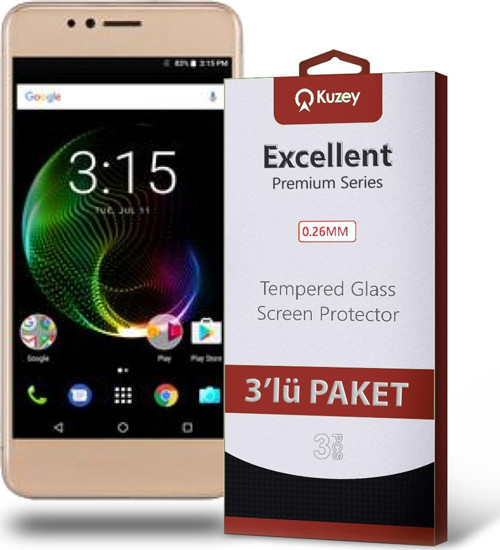Vestel Venüs E3 Temperli Ekran Koruyucu Kırılmaz Cam Ekonomik 3'lü Paket