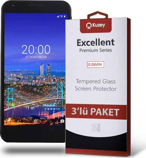 Vestel Venüs 5530 Temperli Ekran Koruyucu Kırılmaz Cam Ekonomik 3'lü Paket