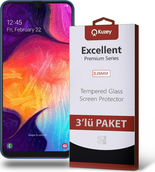 Samsung Galaxy A50 Temperli Ekran Koruyucu Kırılmaz Cam Ekonomik 3'lü Paket