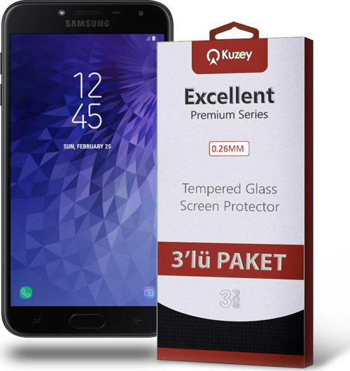 Samsung Galaxy J4 Temperli Ekran Koruyucu Kırılmaz Cam Ekonomik 3'lü Paket