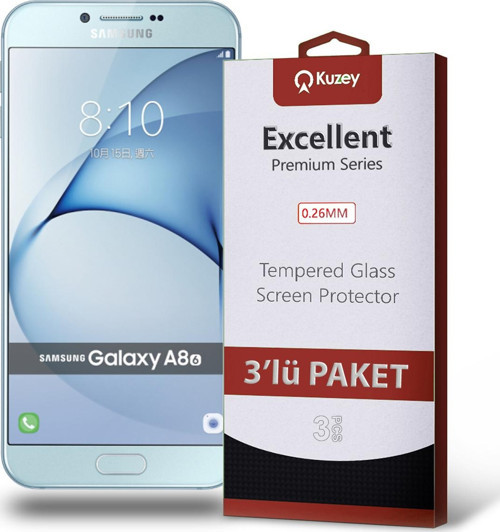 Samsung Galaxy A8 2016 Temperli Ekran Koruyucu Kırılmaz Cam Ekonomik 3'lü Paket