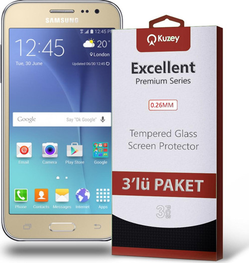 Samsung Galaxy J2 Temperli Ekran Koruyucu Kırılmaz Cam Ekonomik 3'lü Paket