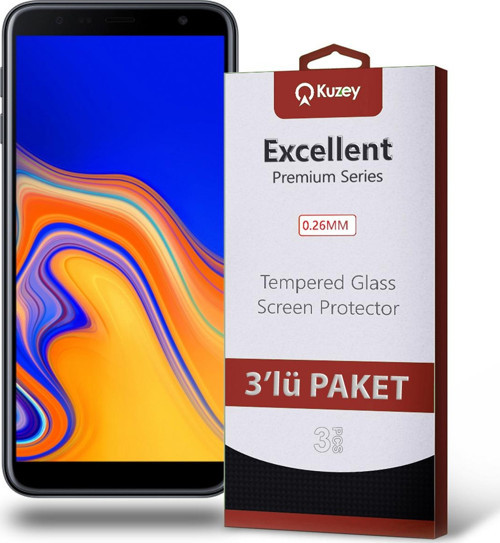Samsung Galaxy J4 Plus Temperli Ekran Koruyucu Kırılmaz Cam Ekonomik 3'lü Paket