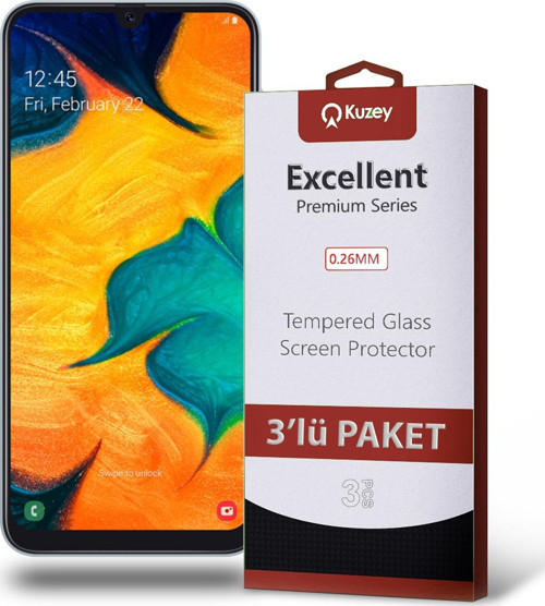 Samsung Galaxy A30 Temperli Ekran Koruyucu Kırılmaz Cam Ekonomik 3'lü Paket