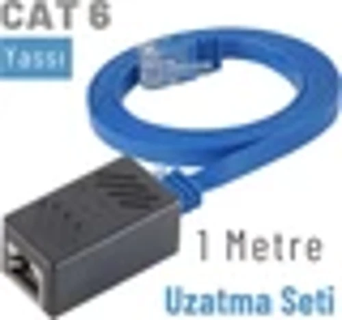 1 Metre CAT6 Kablo Uzatma Seti, Yassı Ethernet Kablo ve Ekleyici