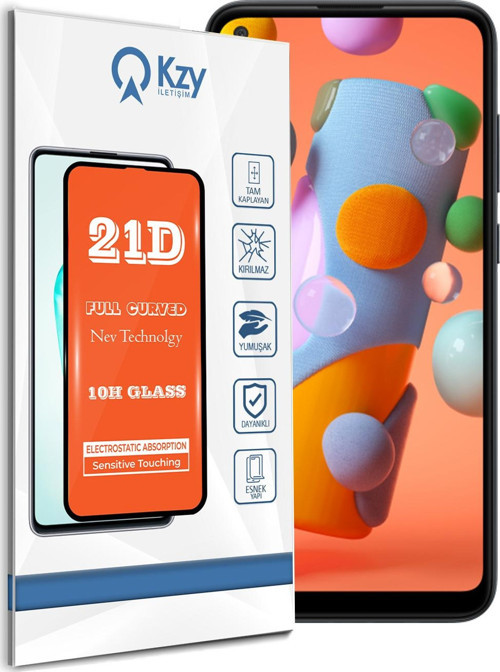Samsung Galaxy A11 Tam Kaplayan 21D Temperli Ekran Koruyucu Cam