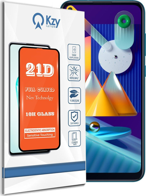 Samsung Galaxy M11 Tam Kaplayan 21D Temperli Ekran Koruyucu Cam