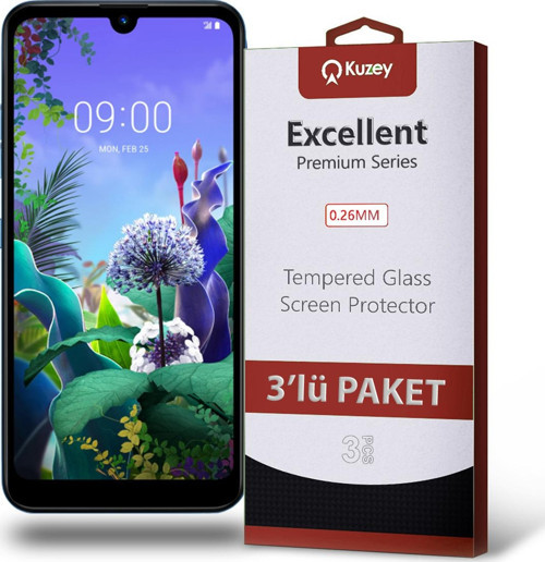 LG Q60 Temperli Ekran Koruyucu Kırılmaz Cam Ekonomik 3'lü Paket