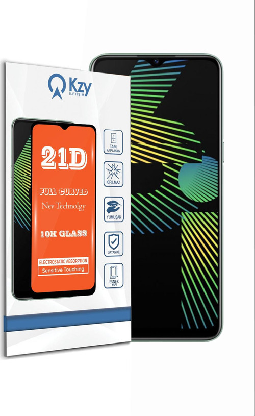 Realme 6i Tam Kaplayan 21D Temperli Ekran Koruyucu Cam