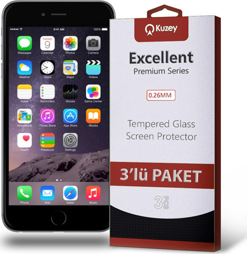 Apple iPhone 6s Plus Temperli Ekran Koruyucu Kırılmaz Cam Ekonomik 3'lü Paket