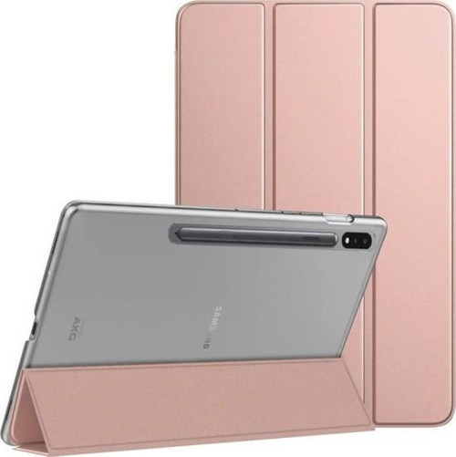 Samsung Galaxy Tab S8 Plus Kılıf Yatay Stand Özellikli Arkası Sert P.c PU Deri Kapak Smar Kılıf