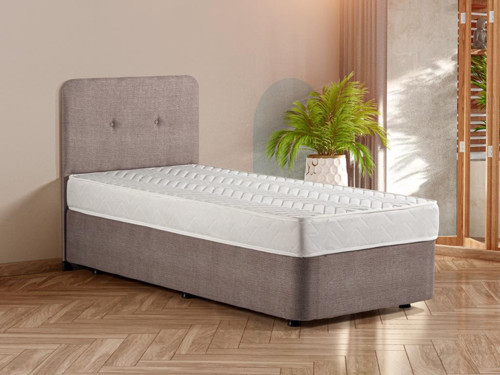Yatak Luna Baza Başlık Yatak Seti - 80x180 Cm Tek Kişilik Ortopedik Set Sağlamlaştırılmış Sandıklı Baza
