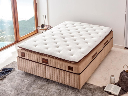 Niron Majesty Yatak 90x200 Tek Kişilik Pedli Ekstra Lüks Yumuşak Yatak Pamuklu Keten Kumaş 30 cm