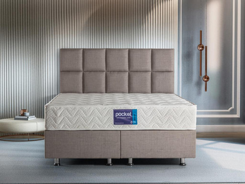 Blue Pocket Tek Kişilik Lüks Full Ortopedik Paket Yaylı Orta Sert Yatak 100x200 cm