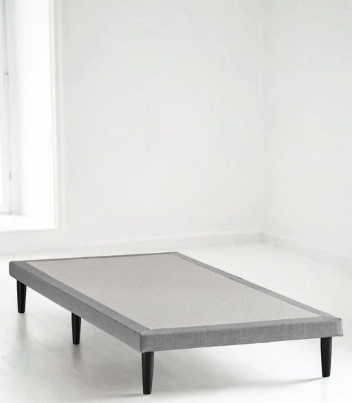 Niron Slim Karyola - 90x190 Tek Kişilik Baza - Metal İskeletli, Yüksek Ayaklı ve Keten Kumaşlı