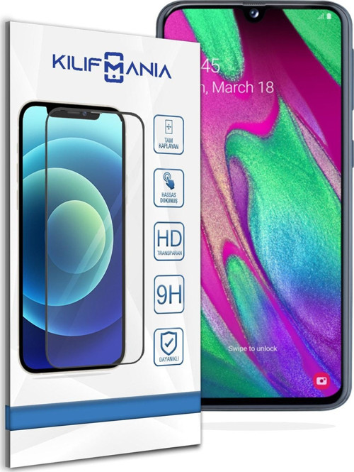 Samsung Galaxy A40s Tam Kaplayan Temperli Ekran Koruyucu Cam