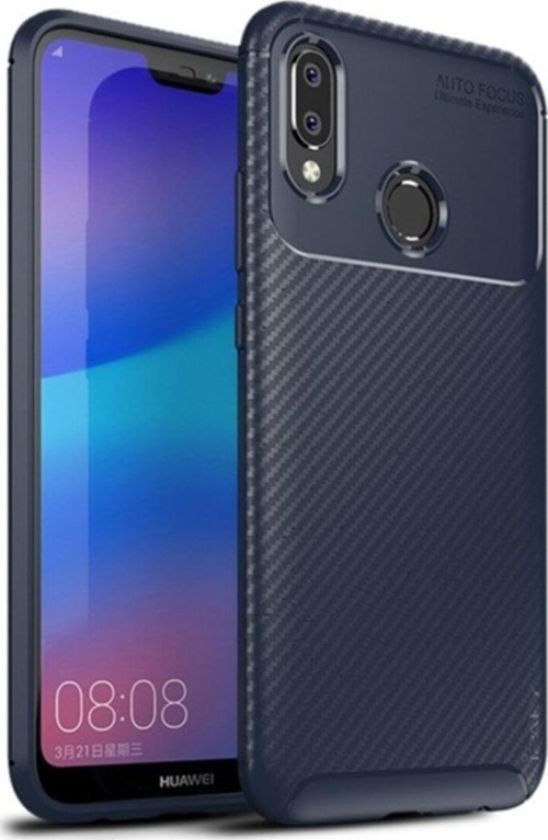 Huawei P20 Lite Karbon Tasarımlı Kapak - Lacivert