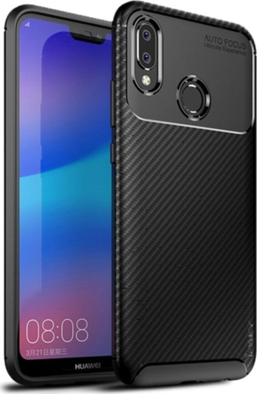 Huawei P20 Lite Karbon Tasarımlı Kapak - Siyah