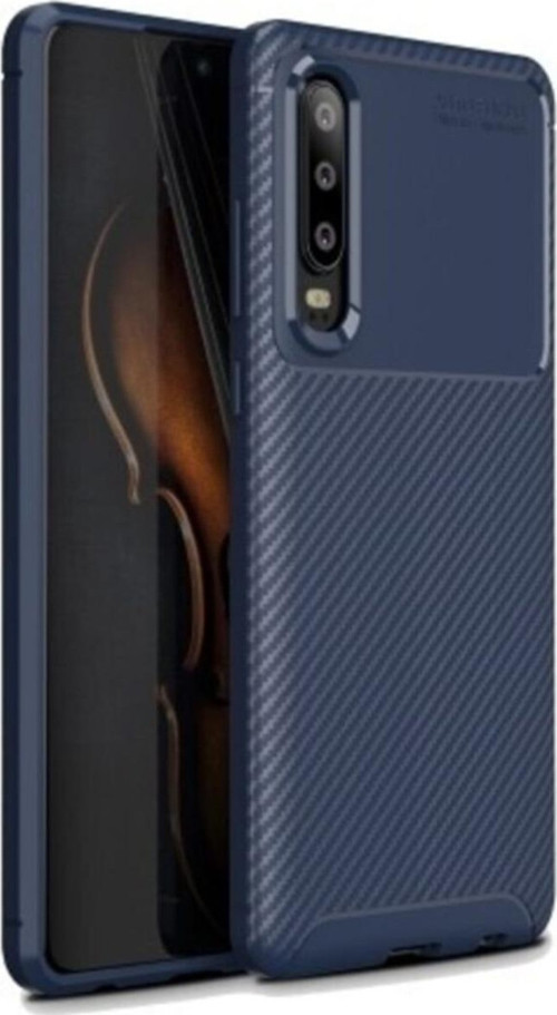 Huawei P30 Karbon Tasarımlı Kapak - Lacivert
