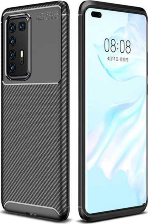 Huawei P40 Pro Karbon Tasarımlı Kapak - Siyah