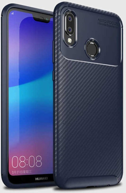 Huawei Y7 Prime 2019 Karbon Tasarımlı Kapak - Lacivert