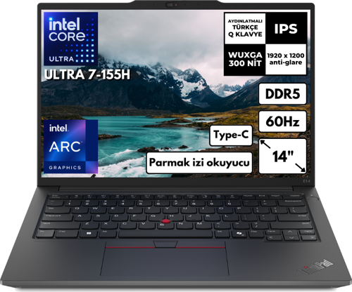 ThinkPad E14 G6 Ultra 7-155H 48GB 2 TBSSD Arc Graphics 14" WUXGA Windows 11 Home 21M70031TX BT62